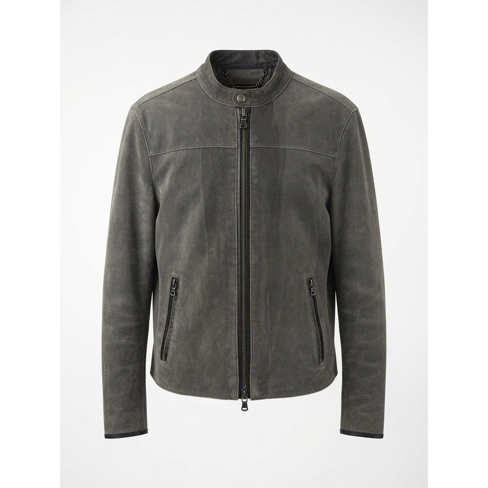 John Varvatos USA Suede Leather Jacket Mens M Cafe Racer Spectre Mission Imposbl